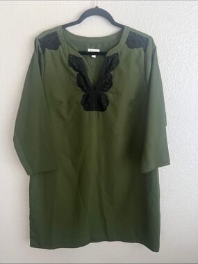 C. Wonder Olive Dress with Black Lace Detail
